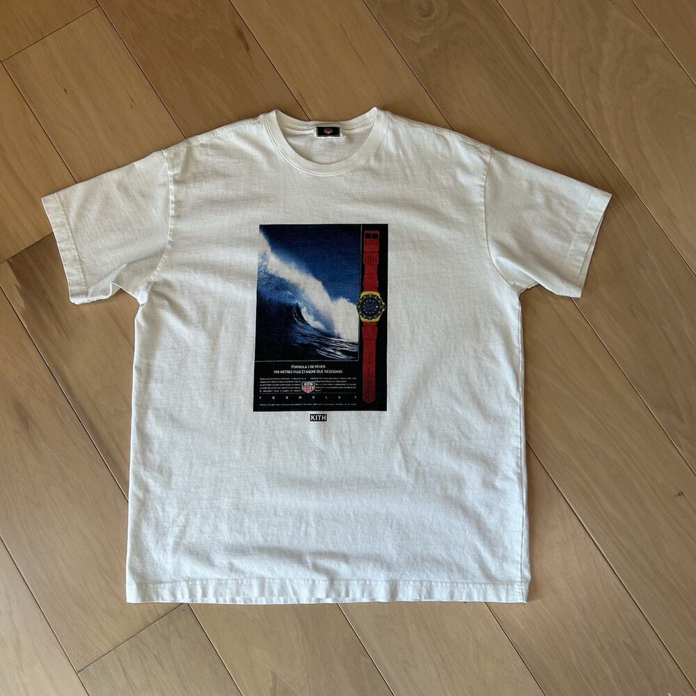 Kith x TAG Heuer Formula 1 Hawaii Vintage Tee White Short Sleeve Men’s Large